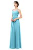 ColsBM Bryn Light Blue Bridesmaid Dresses Floor Length Sash Sleeveless Simple A-line Criss-cross Straps