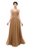 ColsBM Bryn Light Brown Bridesmaid Dresses Floor Length Sash Sleeveless Simple A-line Criss-cross Straps