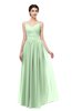 ColsBM Bryn Light Green Bridesmaid Dresses Floor Length Sash Sleeveless Simple A-line Criss-cross Straps