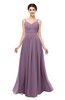 ColsBM Bryn Mauve Bridesmaid Dresses Floor Length Sash Sleeveless Simple A-line Criss-cross Straps