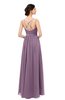 ColsBM Bryn Mauve Bridesmaid Dresses Floor Length Sash Sleeveless Simple A-line Criss-cross Straps