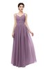 ColsBM Bryn Mauve Bridesmaid Dresses Floor Length Sash Sleeveless Simple A-line Criss-cross Straps