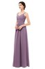 ColsBM Bryn Mauve Bridesmaid Dresses Floor Length Sash Sleeveless Simple A-line Criss-cross Straps