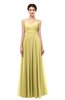 ColsBM Bryn Misted Yellow Bridesmaid Dresses Floor Length Sash Sleeveless Simple A-line Criss-cross Straps