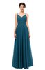 ColsBM Bryn Moroccan Blue Bridesmaid Dresses Floor Length Sash Sleeveless Simple A-line Criss-cross Straps