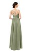 ColsBM Bryn Moss Green Bridesmaid Dresses Floor Length Sash Sleeveless Simple A-line Criss-cross Straps