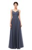 ColsBM Bryn Nightshadow Blue Bridesmaid Dresses Floor Length Sash Sleeveless Simple A-line Criss-cross Straps