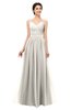 ColsBM Bryn Off White Bridesmaid Dresses Floor Length Sash Sleeveless Simple A-line Criss-cross Straps