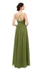 ColsBM Bryn Olive Green Bridesmaid Dresses Floor Length Sash Sleeveless Simple A-line Criss-cross Straps