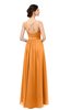 ColsBM Bryn Orange Bridesmaid Dresses Floor Length Sash Sleeveless Simple A-line Criss-cross Straps
