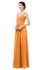 ColsBM Bryn Orange Bridesmaid Dresses Floor Length Sash Sleeveless Simple A-line Criss-cross Straps