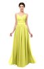 ColsBM Bryn Pale Yellow Bridesmaid Dresses Floor Length Sash Sleeveless Simple A-line Criss-cross Straps