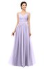 ColsBM Bryn Pastel Lilac Bridesmaid Dresses Floor Length Sash Sleeveless Simple A-line Criss-cross Straps