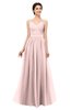 ColsBM Bryn Pastel Pink Bridesmaid Dresses Floor Length Sash Sleeveless Simple A-line Criss-cross Straps