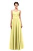 ColsBM Bryn Pastel Yellow Bridesmaid Dresses Floor Length Sash Sleeveless Simple A-line Criss-cross Straps