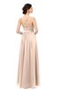 ColsBM Bryn Peach Puree Bridesmaid Dresses Floor Length Sash Sleeveless Simple A-line Criss-cross Straps