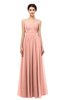 ColsBM Bryn Peach Bridesmaid Dresses Floor Length Sash Sleeveless Simple A-line Criss-cross Straps