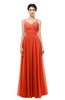 ColsBM Bryn Persimmon Bridesmaid Dresses Floor Length Sash Sleeveless Simple A-line Criss-cross Straps