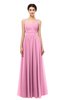 ColsBM Bryn Pink Bridesmaid Dresses Floor Length Sash Sleeveless Simple A-line Criss-cross Straps