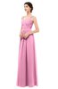 ColsBM Bryn Pink Bridesmaid Dresses Floor Length Sash Sleeveless Simple A-line Criss-cross Straps