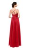 ColsBM Bryn Red Bridesmaid Dresses Floor Length Sash Sleeveless Simple A-line Criss-cross Straps