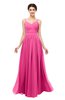 ColsBM Bryn Rose Pink Bridesmaid Dresses Floor Length Sash Sleeveless Simple A-line Criss-cross Straps