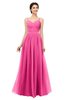 ColsBM Bryn Rose Pink Bridesmaid Dresses Floor Length Sash Sleeveless Simple A-line Criss-cross Straps