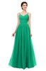 ColsBM Bryn Sea Green Bridesmaid Dresses Floor Length Sash Sleeveless Simple A-line Criss-cross Straps