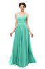 ColsBM Bryn Seafoam Green Bridesmaid Dresses Floor Length Sash Sleeveless Simple A-line Criss-cross Straps