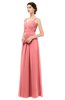 ColsBM Bryn Shell Pink Bridesmaid Dresses Floor Length Sash Sleeveless Simple A-line Criss-cross Straps