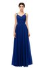 ColsBM Bryn Sodalite Blue Bridesmaid Dresses Floor Length Sash Sleeveless Simple A-line Criss-cross Straps