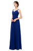 ColsBM Bryn Sodalite Blue Bridesmaid Dresses Floor Length Sash Sleeveless Simple A-line Criss-cross Straps