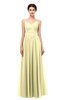 ColsBM Bryn Soft Yellow Bridesmaid Dresses Floor Length Sash Sleeveless Simple A-line Criss-cross Straps