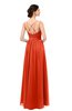 ColsBM Bryn Tangerine Tango Bridesmaid Dresses Floor Length Sash Sleeveless Simple A-line Criss-cross Straps