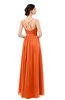 ColsBM Bryn Tangerine Bridesmaid Dresses Floor Length Sash Sleeveless Simple A-line Criss-cross Straps
