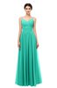 ColsBM Bryn Viridian Green Bridesmaid Dresses Floor Length Sash Sleeveless Simple A-line Criss-cross Straps