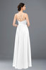 ColsBM Bryn White Bridesmaid Dresses Floor Length Sash Sleeveless Simple A-line Criss-cross Straps