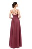 ColsBM Bryn Wine Bridesmaid Dresses Floor Length Sash Sleeveless Simple A-line Criss-cross Straps