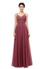 ColsBM Bryn Wine Bridesmaid Dresses Floor Length Sash Sleeveless Simple A-line Criss-cross Straps