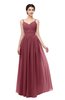 ColsBM Bryn Wine Bridesmaid Dresses Floor Length Sash Sleeveless Simple A-line Criss-cross Straps