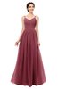 ColsBM Bryn Wine Bridesmaid Dresses Floor Length Sash Sleeveless Simple A-line Criss-cross Straps