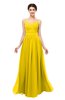 ColsBM Bryn Yellow Bridesmaid Dresses Floor Length Sash Sleeveless Simple A-line Criss-cross Straps