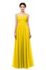 ColsBM Bryn Yellow Bridesmaid Dresses Floor Length Sash Sleeveless Simple A-line Criss-cross Straps