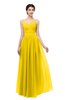 ColsBM Bryn Yellow Bridesmaid Dresses Floor Length Sash Sleeveless Simple A-line Criss-cross Straps
