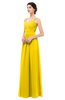 ColsBM Bryn Yellow Bridesmaid Dresses Floor Length Sash Sleeveless Simple A-line Criss-cross Straps