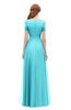 ColsBM Morgan Blue Radiance Bridesmaid Dresses Zip up A-line Traditional Sash Bateau Short Sleeve