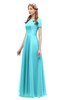 ColsBM Morgan Blue Radiance Bridesmaid Dresses Zip up A-line Traditional Sash Bateau Short Sleeve