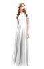 ColsBM Morgan Cloud White Bridesmaid Dresses Zip up A-line Traditional Sash Bateau Short Sleeve