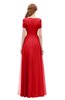 ColsBM Morgan Flame Scarlet Bridesmaid Dresses Zip up A-line Traditional Sash Bateau Short Sleeve