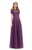 ColsBM Morgan Grape Juice Bridesmaid Dresses Zip up A-line Traditional Sash Bateau Short Sleeve